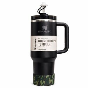 NWT Stanley Quencher 40oz Tumbler - Matte Black w/Camo Boot and CowboyHat  Cover